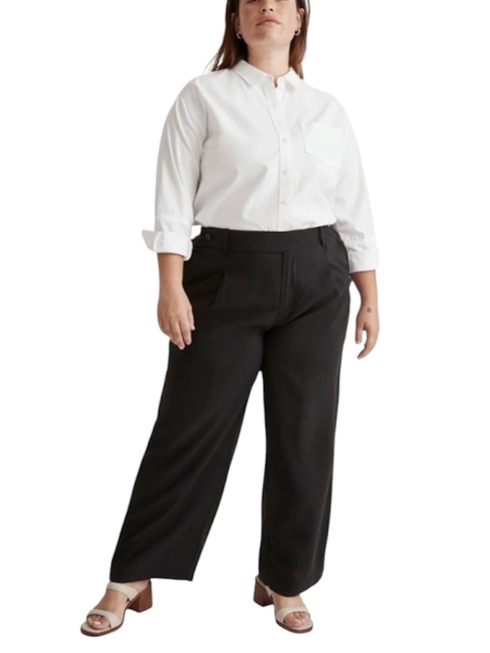 Madewell Petite Drapey Pleated Wide Leg Pants